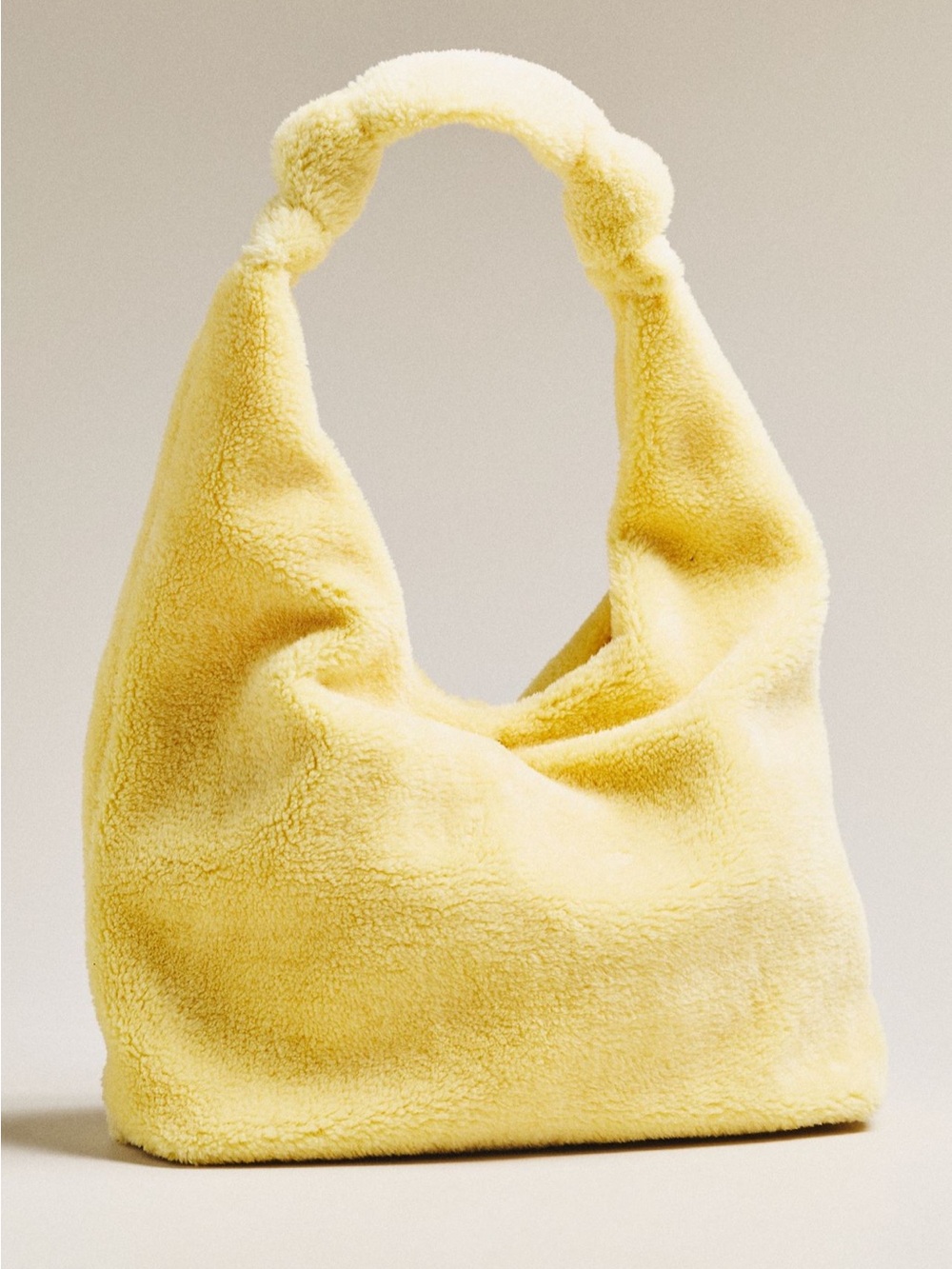 Love Knot Slouchy Bag: Sherpa Fleece Edition Yellow